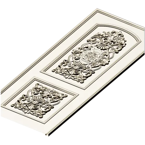 Ornate Double-Cartouche Door Panel STL for CNC