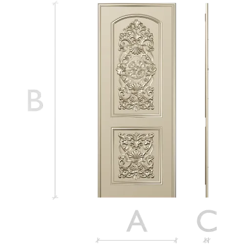 Ornate Double-Cartouche Door Panel STL for CNC