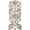 Rococo Floral Vertical Ornament - STL 3D Model for CNC