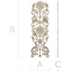 Rococo Floral Vertical Ornament - STL 3D Model for CNC