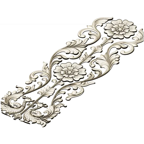Ornate Floral Door Applique STL for CNC