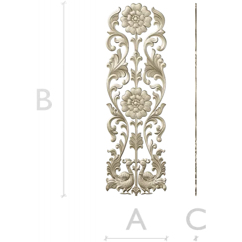 Ornate Floral Door Applique STL for CNC