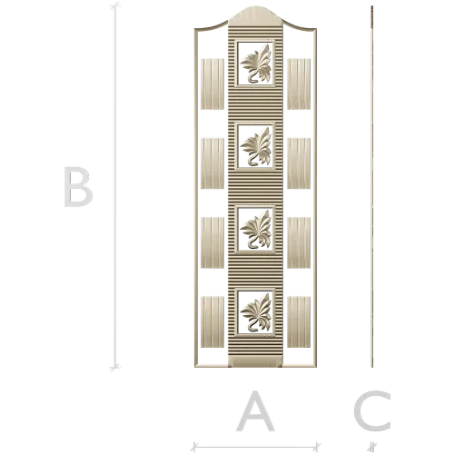 Ornate Door Panel 3D STL for CNC Milling