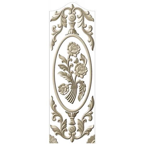 Rose Medallion Vertical Relief - STL 3D Model for CNC