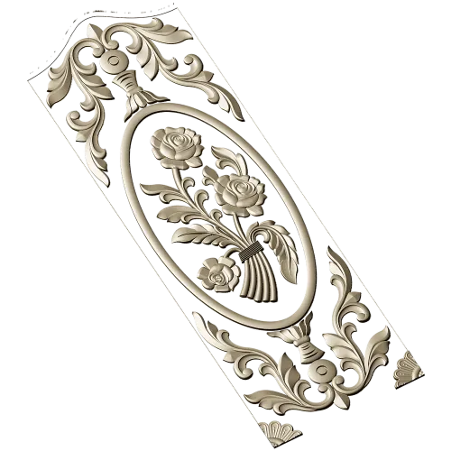 Rose Medallion Vertical Relief - STL 3D Model for CNC
