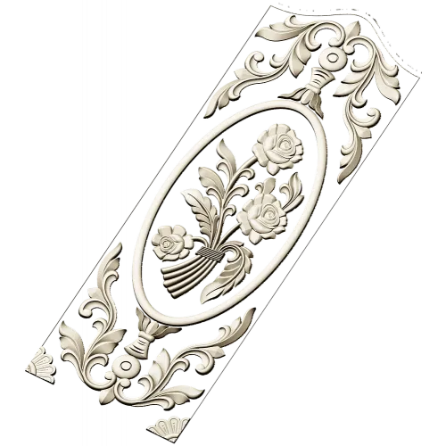 Rose Medallion Vertical Relief - STL 3D Model for CNC