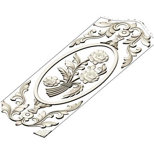 Rose Medallion Vertical Relief - STL 3D Model for CNC