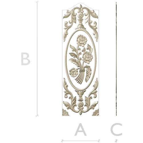 Rose Medallion Vertical Relief - STL 3D Model for CNC