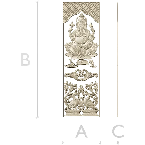 Ganesha Relief Panel STL for CNC Carving
