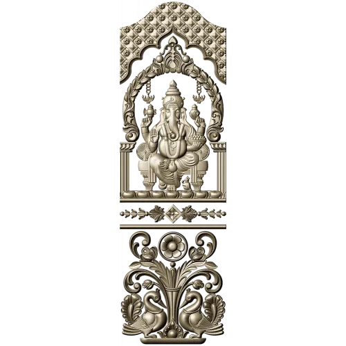 Ganesha Shrine Door Panel STL for CNC