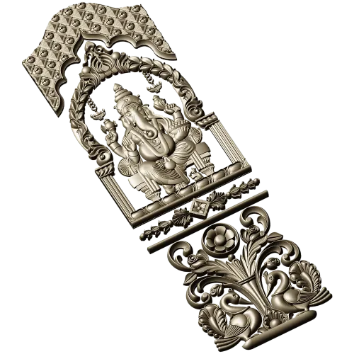 Ganesha Shrine Door Panel STL for CNC