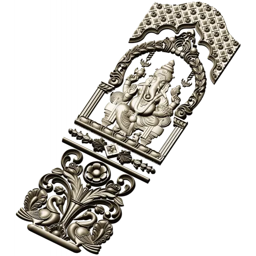 Ganesha Shrine Door Panel STL for CNC