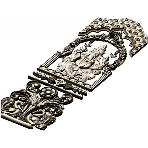 Ganesha Shrine Door Panel STL for CNC