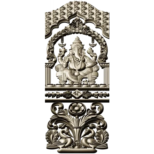 Ganesha Shrine Door Panel STL for CNC