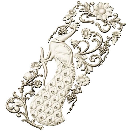 Peacock Decorative Panel STL for CNC Milling