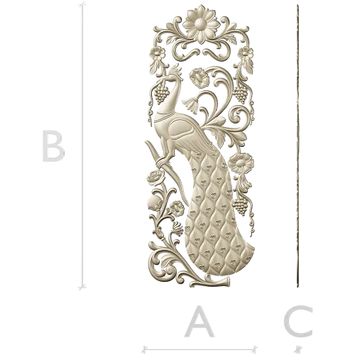 Peacock Decorative Panel STL for CNC Milling