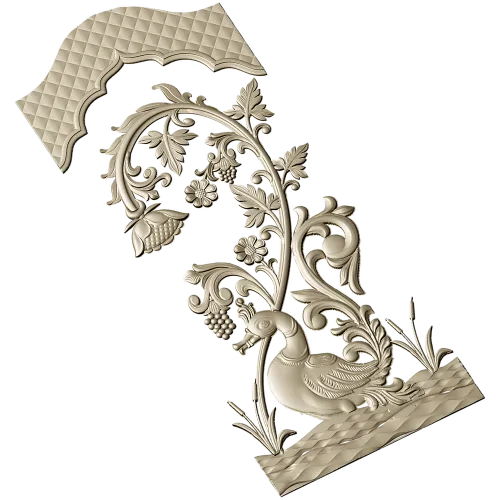STL панель "Виноградная утка" - 3D модель для ЧПУ