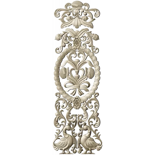 Baroque Vertical Applique STL 3D Model for CNC