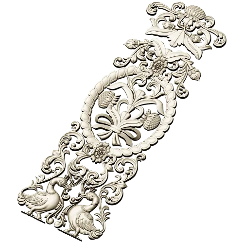 Baroque Vertical Applique STL 3D Model for CNC