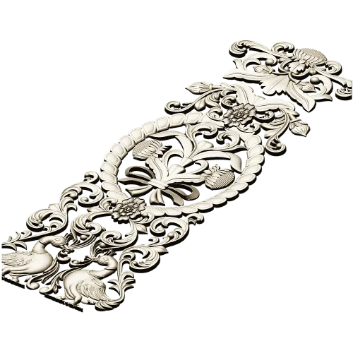 Baroque Vertical Applique STL 3D Model for CNC
