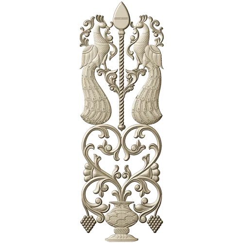 Peacock Ornamental Panel STL for CNC Milling