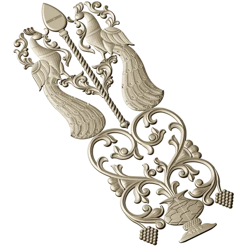 Peacock Ornamental Panel STL for CNC Milling