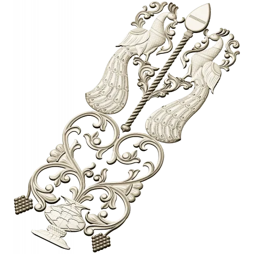 Peacock Ornamental Panel STL for CNC Milling
