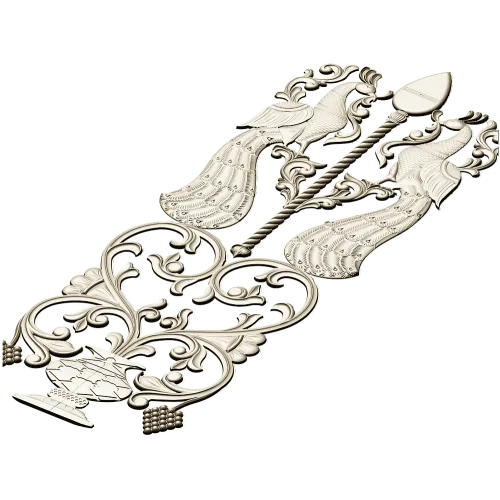 Peacock Ornamental Panel STL for CNC Milling