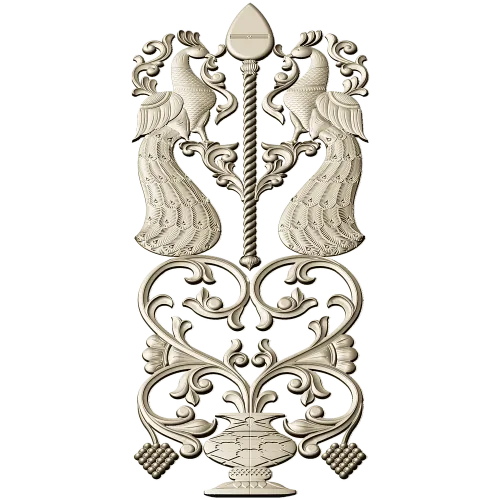 Peacock Ornamental Panel STL for CNC Milling
