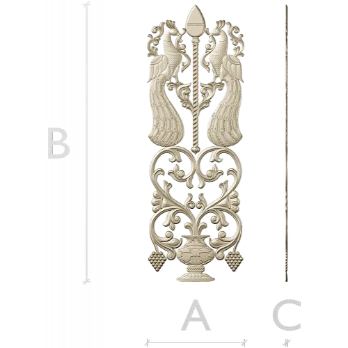 Peacock Ornamental Panel STL for CNC Milling