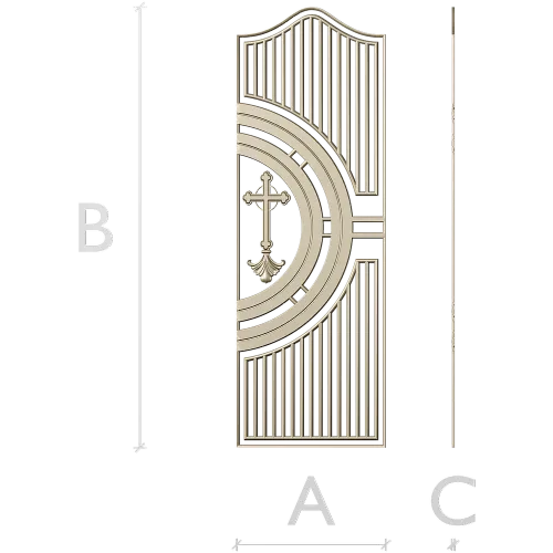 Heritage Cross Door Panel - STL 3D model for CNC