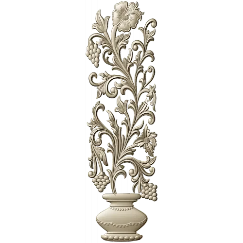 Vine Vase Vertical Relief STL for CNC