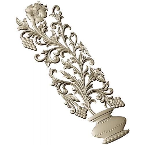Vine Vase Vertical Relief STL for CNC