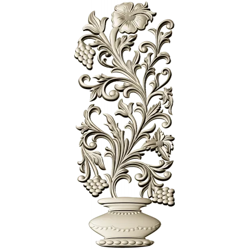 Vine Vase Vertical Relief STL for CNC