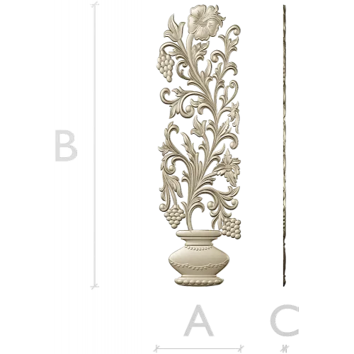 Vine Vase Vertical Relief STL for CNC
