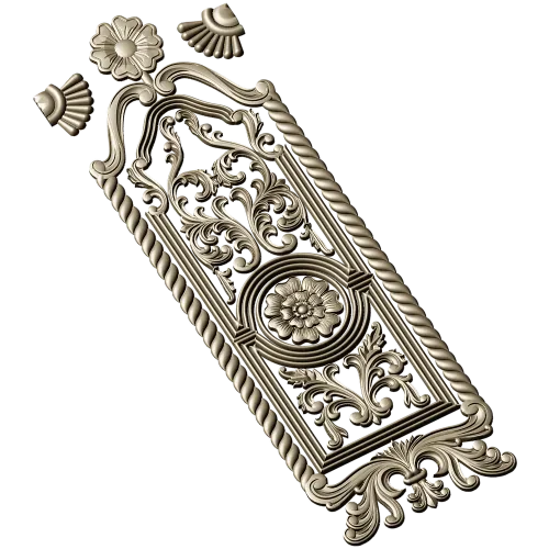 Ornate Rosette Door Panel STL for CNC