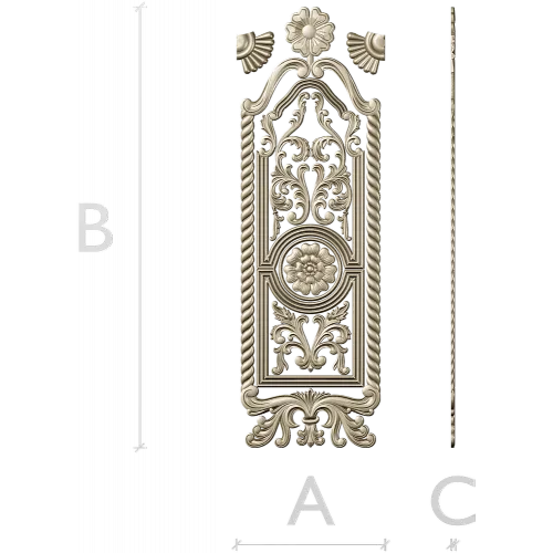 Ornate Rosette Door Panel STL for CNC