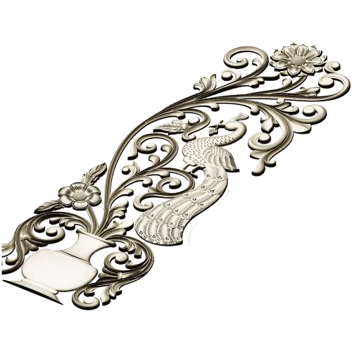 Ornamental Peafowl Vertical Panel STL for CNC