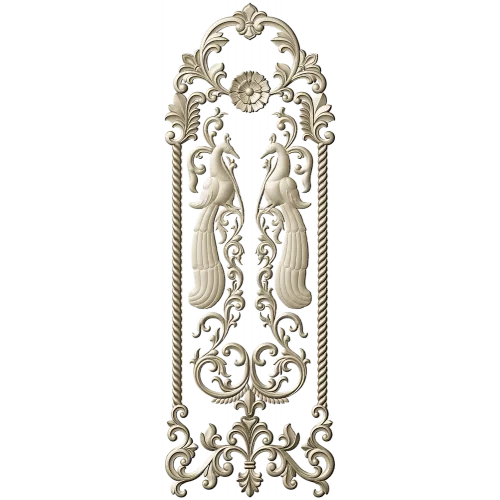 Twin Peacock Decorative Panel STL