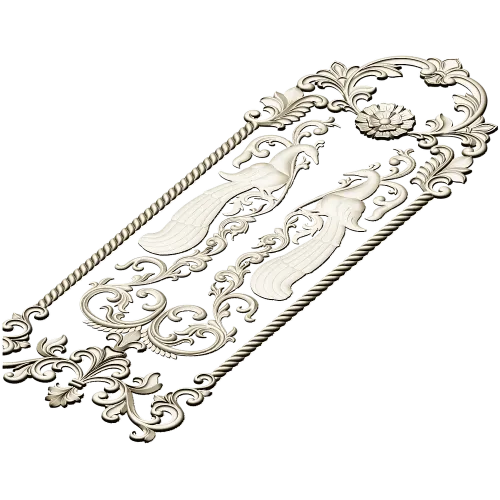 Twin Peacock Decorative Panel STL