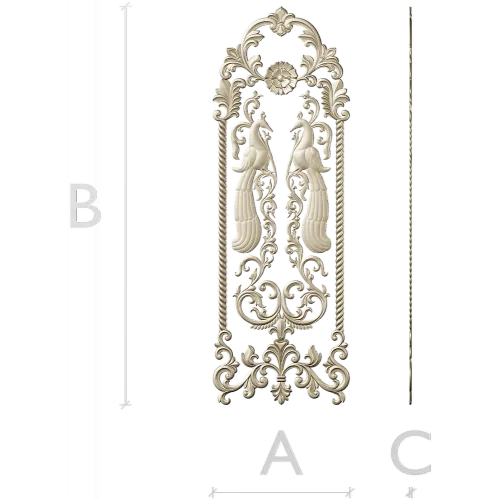 Twin Peacock Decorative Panel STL
