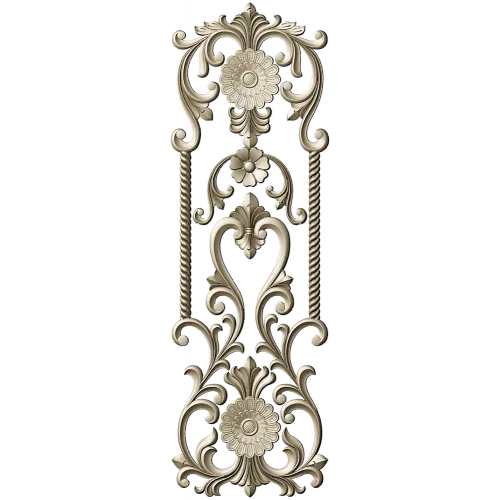 Ornate Floral Door Panel STL for CNC