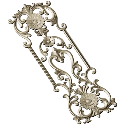 Ornate Floral Door Panel STL for CNC