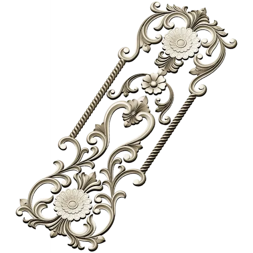 Ornate Floral Door Panel STL for CNC