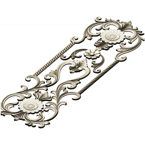 Ornate Floral Door Panel STL for CNC
