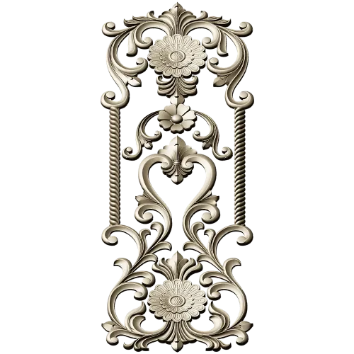 Ornate Floral Door Panel STL for CNC