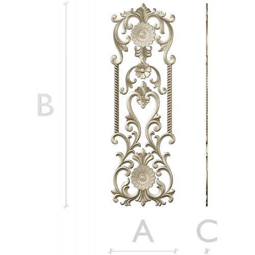 Ornate Floral Door Panel STL for CNC