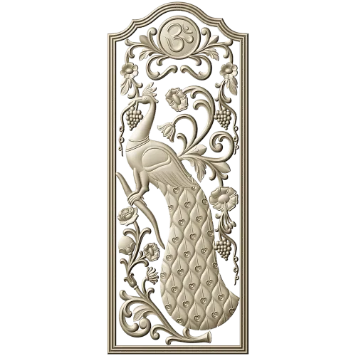 Peacock Vine Decorative Panel - STL 3D Model for CNC