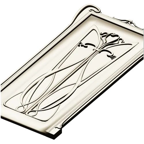 Art Nouveau Lily Door Panel - STL 3D model for CNC
