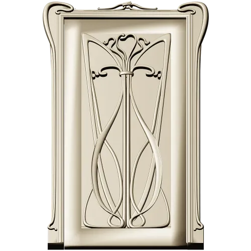 Art Nouveau Lily Door Panel - STL 3D model for CNC